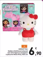 Gabby - 's Dolhouse Playset Con Mini Igure E Accessori O Peluche Hello Kitty
