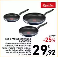 Lagostina - Set 3 Padelle Mirtillo