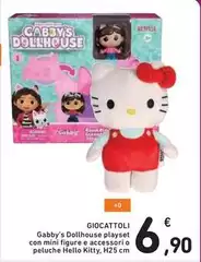 Gabby - 's Dolhouse Playset Con Mini Figure A Accessori O Peluche Hello Kitty
