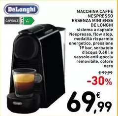 De Longhi - Macchina Caffè Nespresso Essenza Mini En85