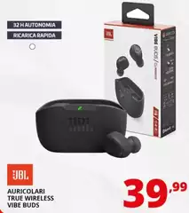 Jbl - Vibe Buds Auricolare Wireless In-ear MUSICA Bluetooth Nero