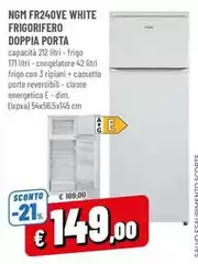 Ngm - FR240VE White Frigorifero Doppia Porta Ngm - FR240VE White Frigorifero Doppia Porta