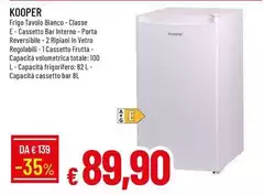 Kooper - Frigo Tavolo Bianco