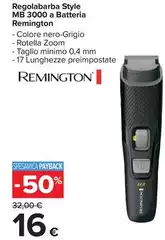 Remington - Regolabarba Style Mb 3000 A Batteria