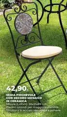 Sedia Pieghevole Con Decoro Mosaico In Ceramica