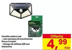 Tempo - Faretto Solare Led Con Sensore Di Movimento Fino A S Metri
