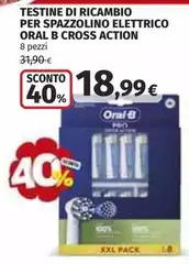 Oral B - Testine Di Ricambio Per Spazzolino Elettrico Cross Action