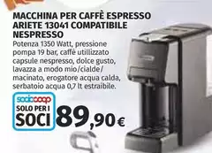 Ariete - Macchina Per Caffè Espresso 13041 Compatibile Nespresso