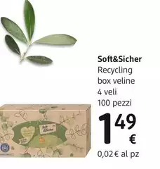 Soft&Sicher - Recycling  Box Veline 4 Veli 100 Pezzi