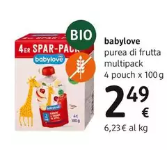 Babylove - Purea Di Frutta Multipack 4 Pouch X 100 G Babylove - Purea Di Frutta Multipack 4 Pouch X 100 G