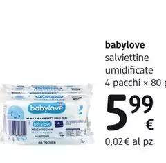 Babylove - Salviettine Umidificate 4 Pacchi X 80 Pezzi Babylove - Salviettine Umidificate 4 Pacchi X 80 Pezzi