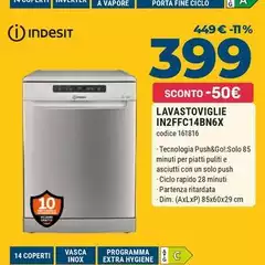 Indesit - Lavastoviglie IN2FFC14BN6X Indesit - Lavastoviglie IN2FFC14BN6X