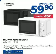 Hyundai - Microonde MWHN-20W/B