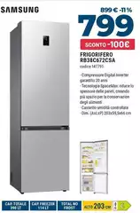 Samsung - RB38C672CSA Frigorifero Combinato EcoFlex AI Libera Installazione Con Congelatore Wifi 2m 390 L Classe C, Inox