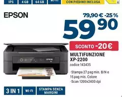 Epson - Expression Home XP-2200 Ad Inchiostro A4 5760 X 1440 DPI 27 Ppm Wi-Fi