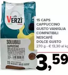Caffè Verzi -  Caps Cappucino Gusto Vaniglia Compatibili Nescafé Dolce Gusto