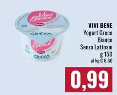 Viver bene - Yogurt Greco Bianco Senza Lattosio
