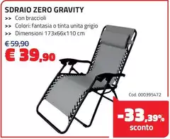 Sdraio Zero Gravity Sdraio Zero Gravity