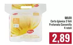 Selex - Carta Igienica 3 Veli Profumata Camomilla 4 Rotoli
