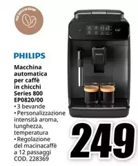 Philips - Macchina Automatica Per Caffè In Chicchi Series 800 Ep0820/00