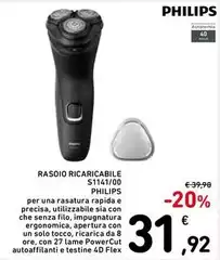 Philips - Rasoio Ricaricabile S1141/00