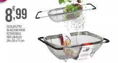 Scolatutto In Acciao Inox Estesibile Per Lavelo