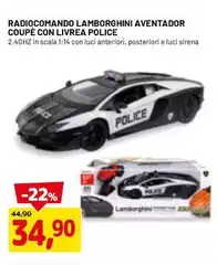 Lamborghini - Radiocomando  Aventador Coupé Con Livrea Police