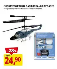 Elicottero Polizia Radiocomando Infrared