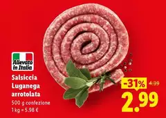 Salsiccia Luganega Arrotolata