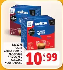 Lavazza - Caffè Crema E Gusto 36 Capsule A Modo Mio Classico Lavazza - Caffè Crema E Gusto 36 Capsule A Modo Mio Classico