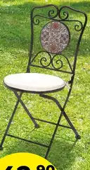 Sedia Pieghevole Con Decoro Mosaico In  Ceramica Fatto A Mano