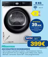 Hisense - Asciugatrice DH3S802BW2