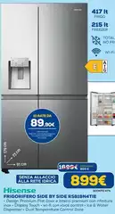 Hisense - RS818N4TIE Frigorifero Side-By-Side Libera Installazione 632 L E Acciaio Inox