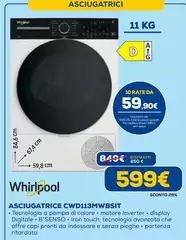Whirlpool - Asciugatrice CWD113MWBSIT