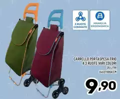 Carrello Portaspesa Trio A 3 Ruote Vari Colori
