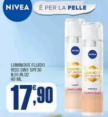 Nivea - Luminous Fluido Viso 3in 1 Spf30 Nivea - Luminous Fluido Viso 3in 1 Spf30