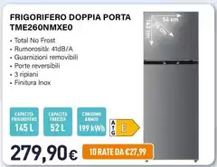 Electroline - Frigorifero Doppia Porta TME260NMXE0