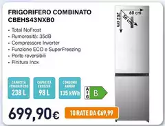 Electroline - Frigorifero Combinato CBEHS43NXB0