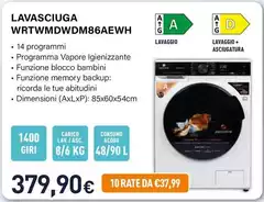 Electroline - Lavasciuga WRTWMDWDM86AEWH