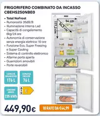 Electroline - Frigorifero Combinato Da Incasso CBEHS250NBE0