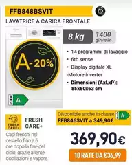 Whirlpool - FFB848BSVIT Lavatrice A Carica Frontale