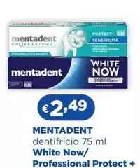 Mentadent - Dentifricio White Now/Professional Protect +