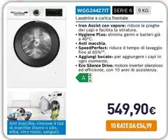 Bosch - WGG244Z7IT Serie 6 9 Kg Lavatrice A Carica Frontale