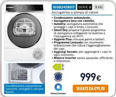 Bosch - WQB245B0IT Serie 8 9 Kg Asciugatrice A Pompa Di Calore