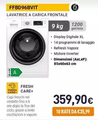 Whirlpool - FFBD96BVIT Lavatrice A Carica Frontale