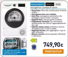 Bosch - WQG243D7IT Serie 6 9 Kg Asciugatrice A Pompa Di Calore Bosch - WQG243D7IT Serie 6 9 Kg Asciugatrice A Pompa Di Calore