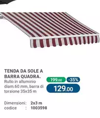 Tenda Da Sole A Barra Quadra. 