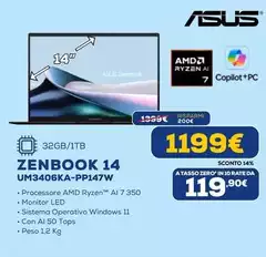 Asus - Zenbook 14 UM3406KA-PP147W Asus - Zenbook 14 UM3406KA-PP147W