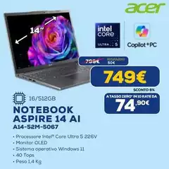 Acer - Notebook Aspire 14 AI A14-52m-5067 Acer - Notebook Aspire 14 AI A14-52m-5067