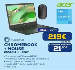 Acer - Chromebook + Mouse Cboa314-1h-c5gy Acer - Chromebook + Mouse Cboa314-1h-c5gy